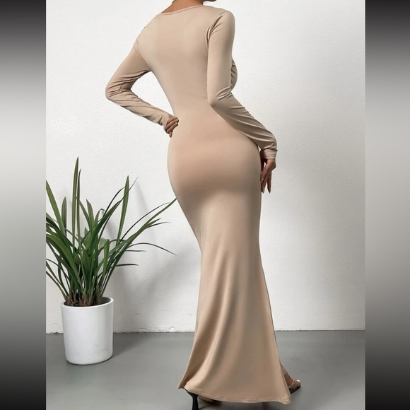 Sexy Square Neck Mermaid Hem Bodycon Dress - Picture 3 of 5